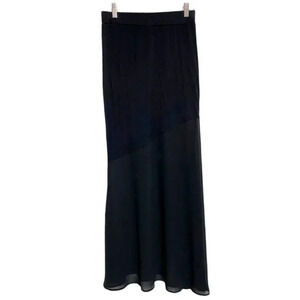 Monteau S‎ black maxi skirt with sheer lower
